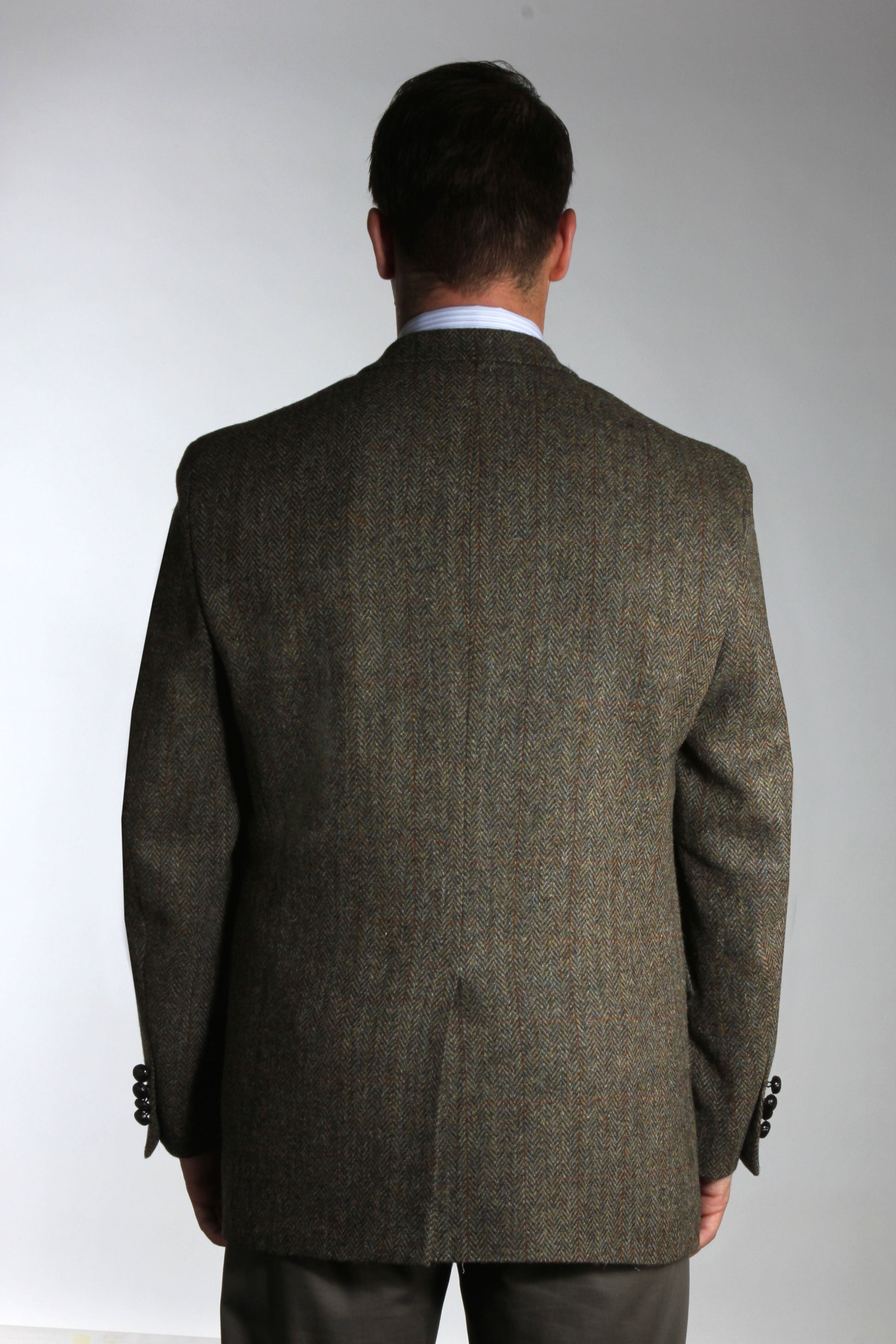 CLARK Heather Tone Windowpane Plaid Sportcoat