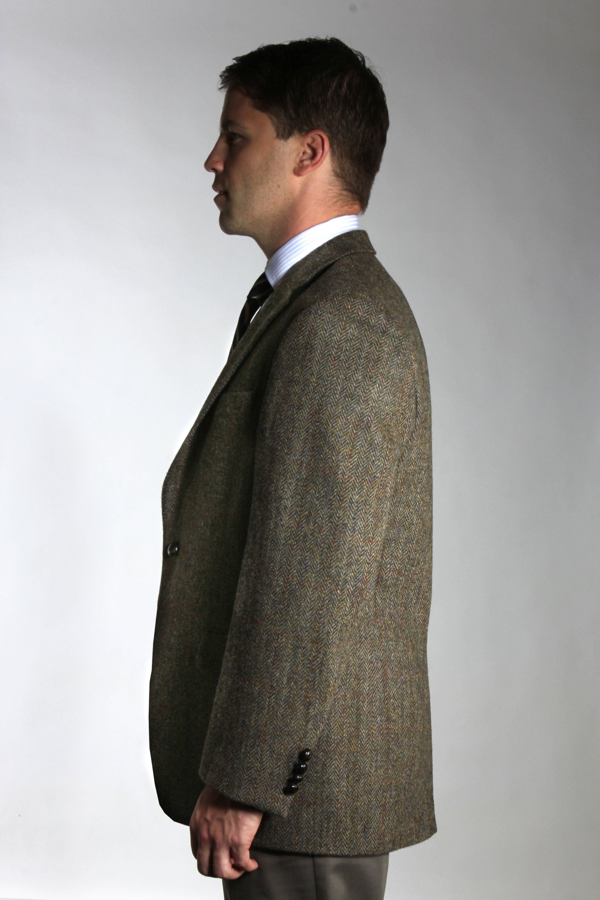 CLARK Heather Tone Windowpane Plaid Sportcoat