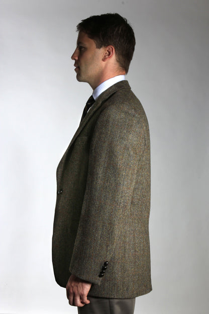 CLARK Heather Tone Windowpane Plaid Sportcoat