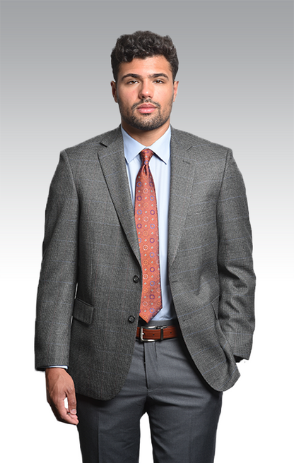 SIENNA Grey Overplaid Sport Coat