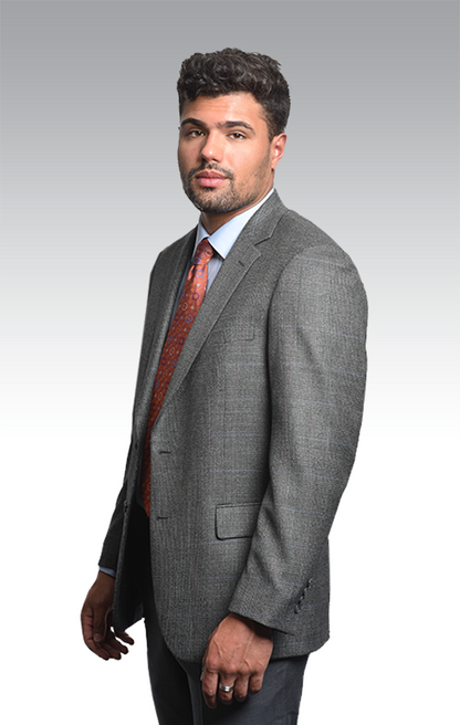 SIENNA Grey Overplaid Sport Coat